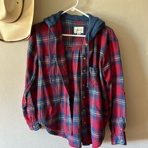 AE plaid hoodie shirt